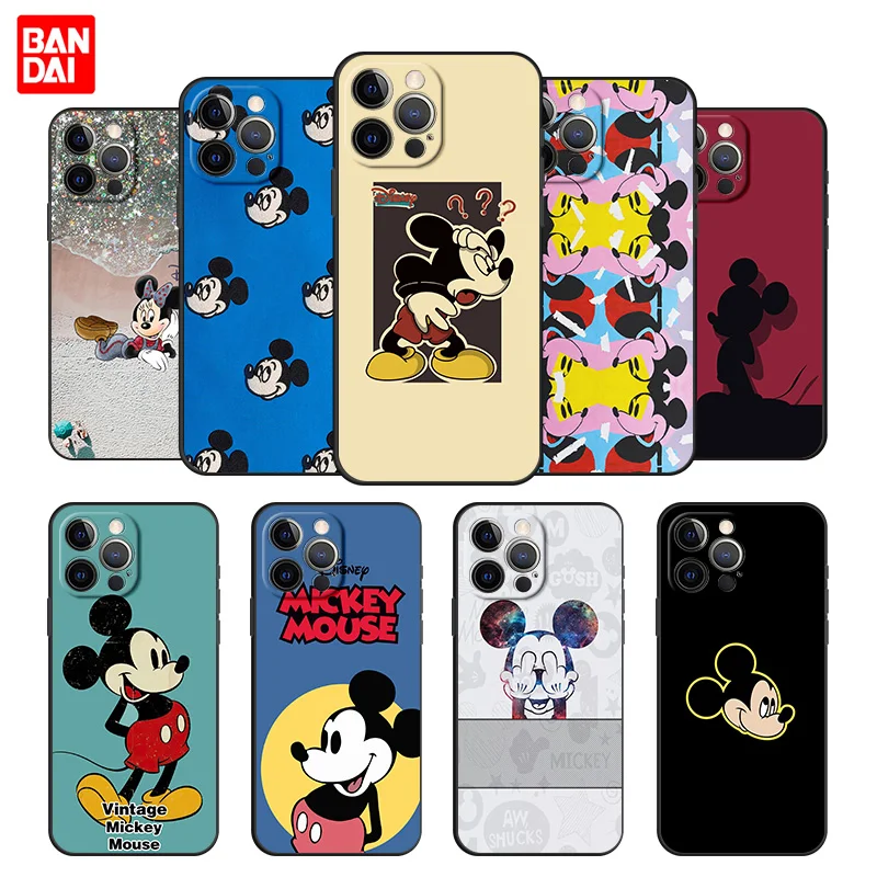 

Cover Case for iPhone 13 12 11 Pro Max SE 2020 12pro 13pro Mini Shell Bag Soft Luxury Funda Fashion Mickey Minnie Mouse Brand