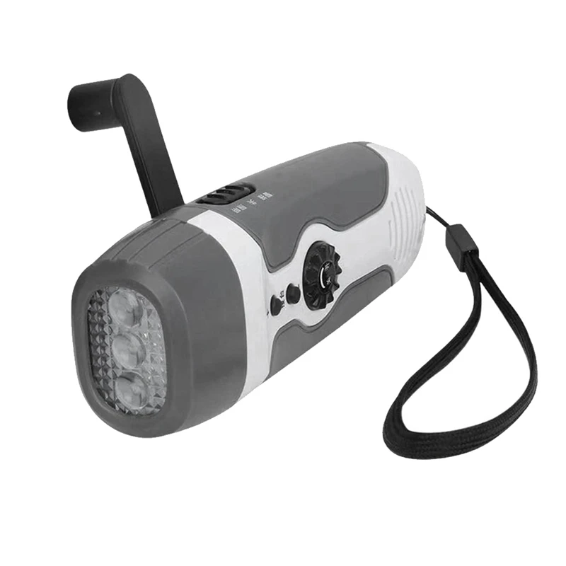 

Hand Crank Radio Flashlight Self Generating Multifunctional FM Radio Emergency Flashlight For Outdoor Camping