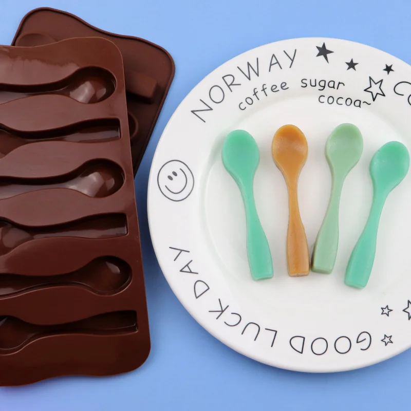 

Spoon Baking Molds Non-stick Fondant Eco-friendly Cake Decorating Silicone Mould Chocolate Biscuit Candy Jelly DIY Baking Tools