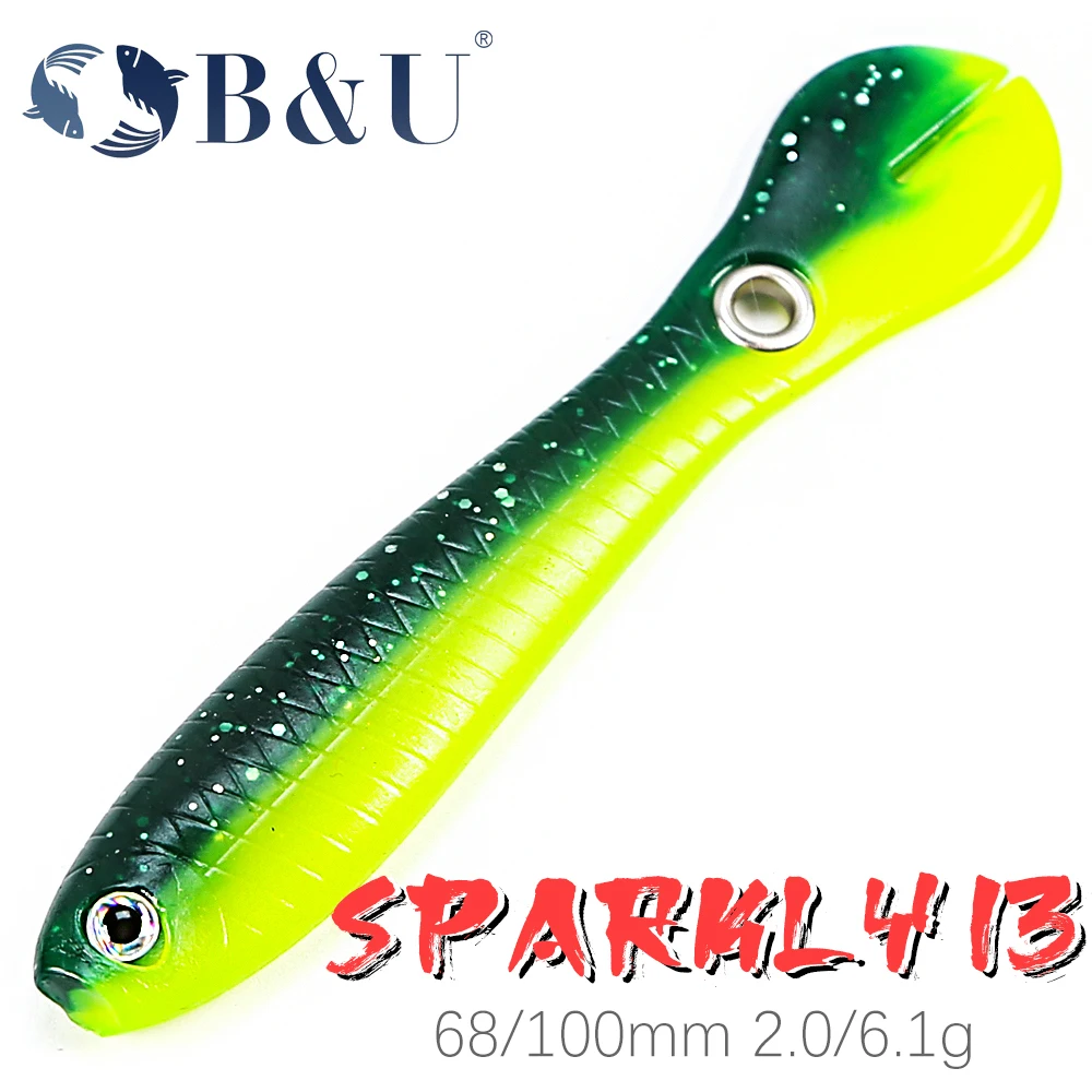 

B&U 68/100mm A Mock Lure Can Bounce With Slip Mechanism Artificial Swimming Soft Fishing Bait For Bass/Trout/Pike Spring Autumn