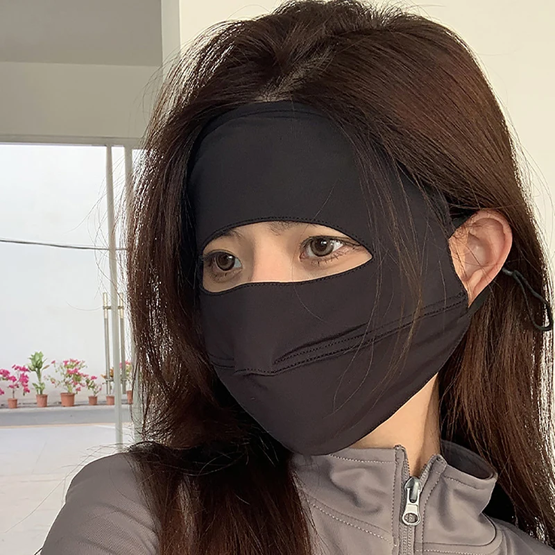 Женская летняя тонкая Полнолицевая Солнцезащитная маска УФ модная дышащая из