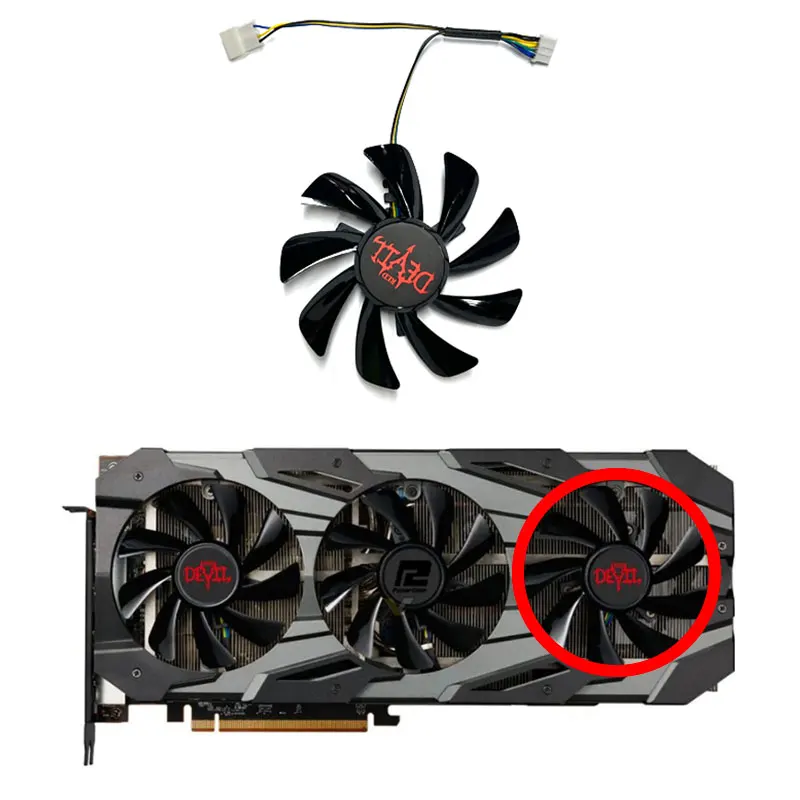 85 мм новый для POWERCOLOR Radeon RX5700 5700XT Red Devil Замена видеокарты FanFD8015U12D