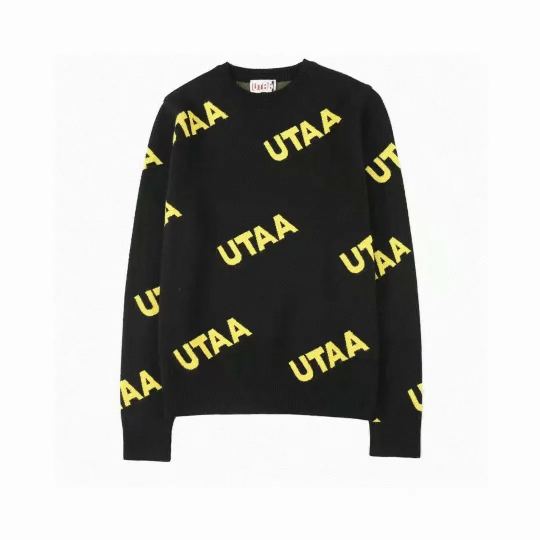 UTAA Fall/Winter Golf Wear for Women Bright Crewneck Casual Versatile Knitwear Thickened jersey with white long sleeves