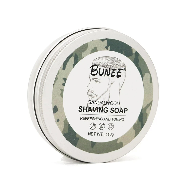

110g Sandalwood Men's Shaving Soap Aluminum Boxed Foam Handmade Gentle Soap Beard Shave Stimulating Cream