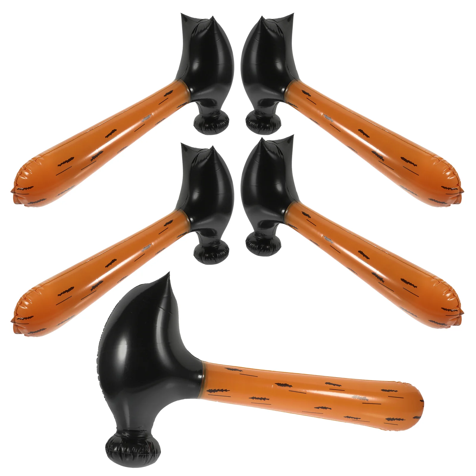 

5 Pcs Inflatable Toy Kids Hammer Air Hammers Wood Grain Pool Party Pvc Prop Toys