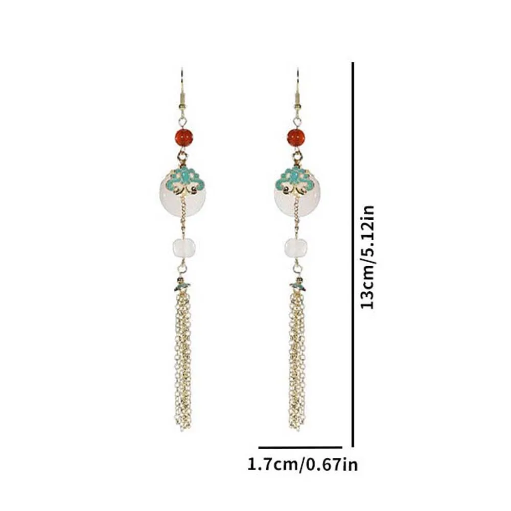 Серьги с кисточками в китайском античном стиле Ханфу висячие серьги длинной