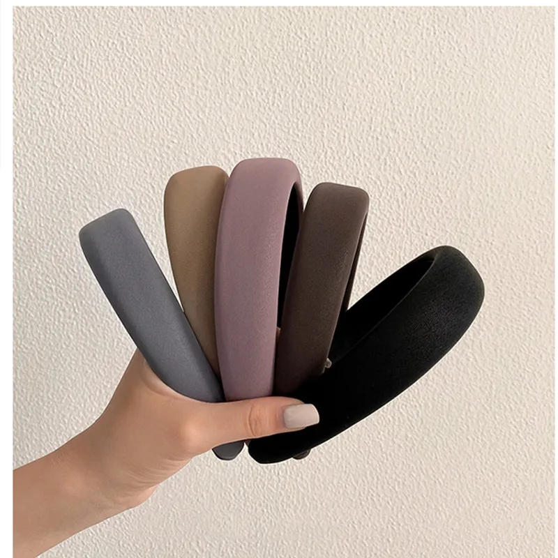 

Повязка для волос с ностальгическим дизайном для девушек, однотонная широкополая повязка для волос, простой ретро головной убор, повязка дл...