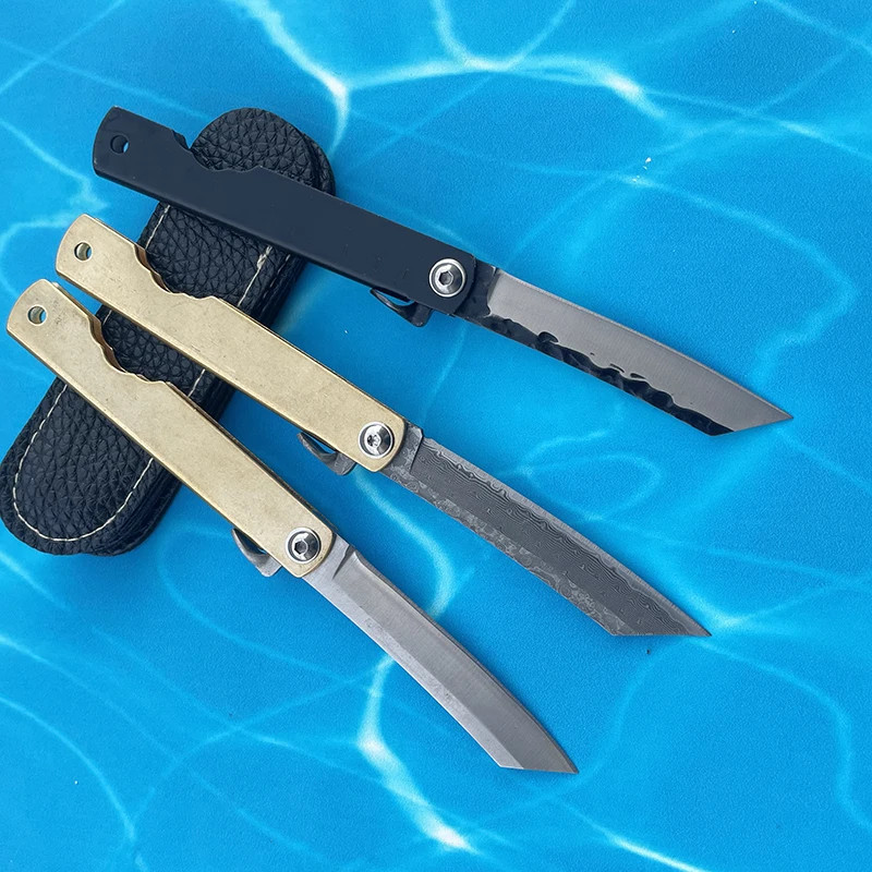 Мини карманный нож Higonokami дамасский Balde Повседневный для кемпинга портативный