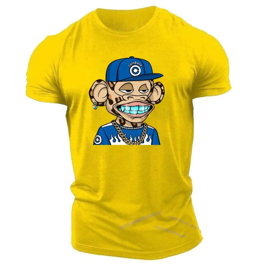

Быстросохнущая одежда для взрослых, Мужская футболка, новая обезьяна с 2D принтом, трендовая летняя футболка в стиле Харадзюку, уличная одеж...