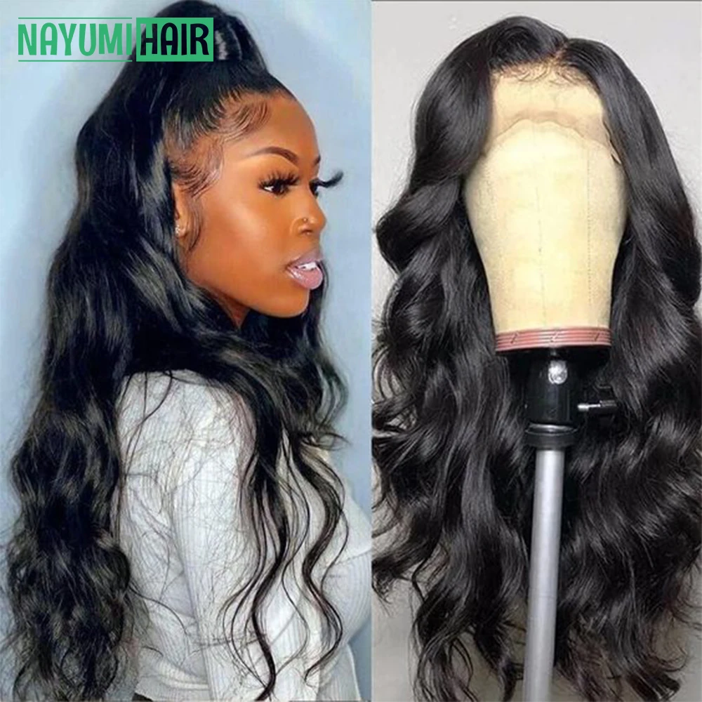Long Transparent Lace Frontal Wig Body Wave 13x6 Lace Front Wigs For Women Human Hair Brazilian Natural Hair Wig Sale180 Density
