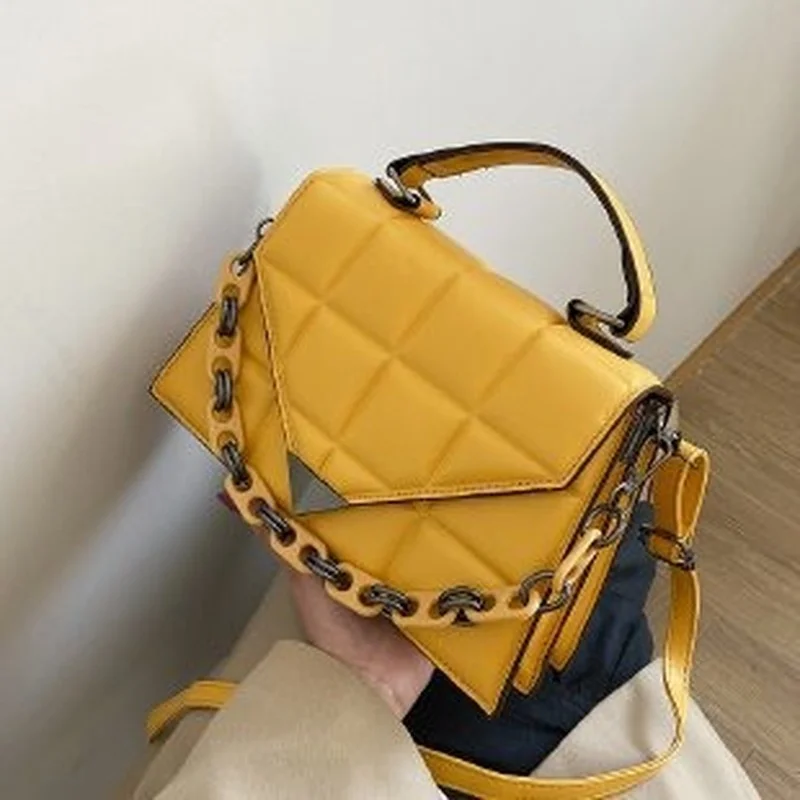

European and American Retro Small Bag Women's 2022 New All-match Ins Trendy Fashion Shoulder Bag Rhombus Chain Bag Women
