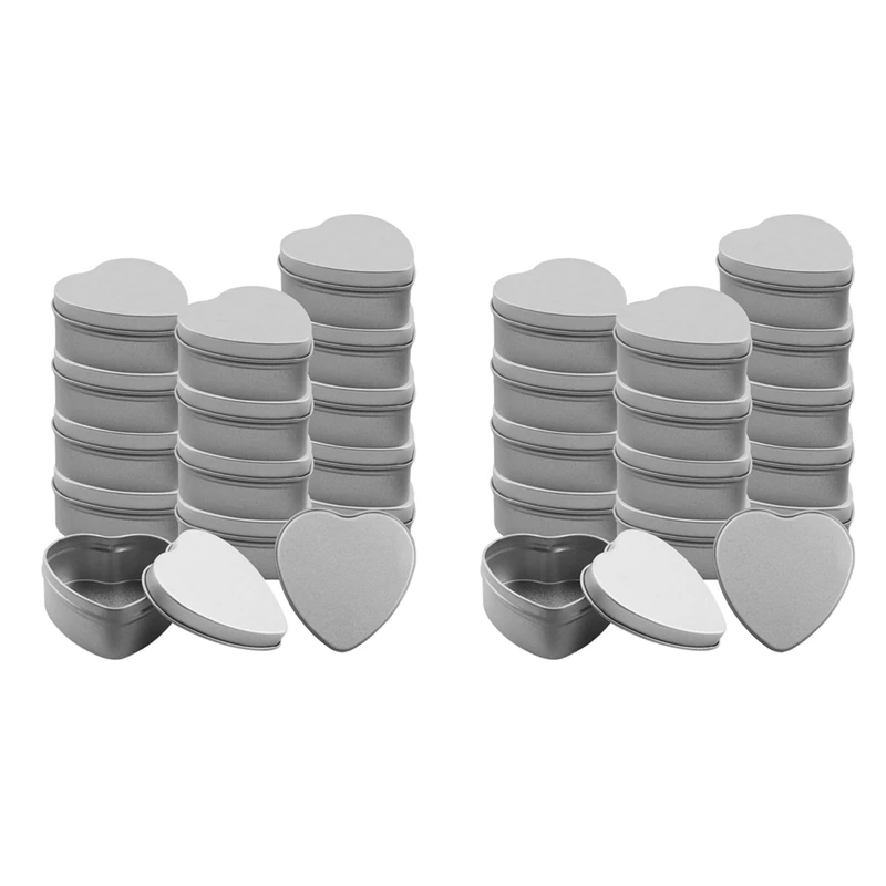 

30 Pcs Heart Shape Metal Tins Candle Jars Candle Containers Candle Tins Empty Candle Jars For Candle Making, Candies