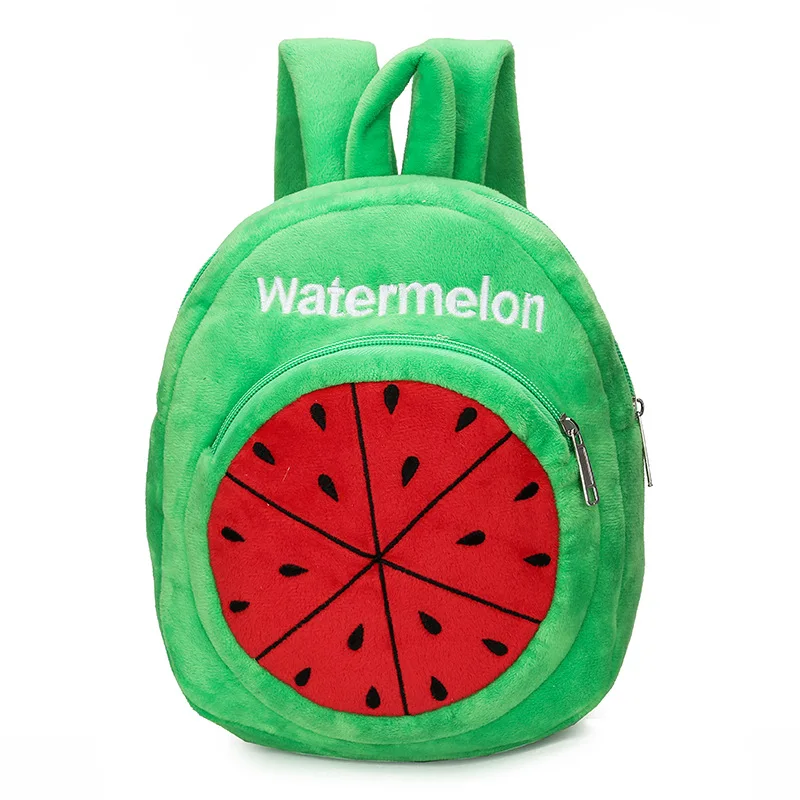 

Cute Baby plush watermelon strawberry backpack children's schoolbag boys and girls Korean kindergarten doll toy backpack