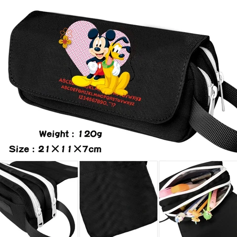 Карандаш в стиле Disney с рисунком Микки Мауса, вместительный пенал для канцелярских принадлежностей из аниме «Дональд Дак», школьные принадлежности, сумки для карандашей, косметичка