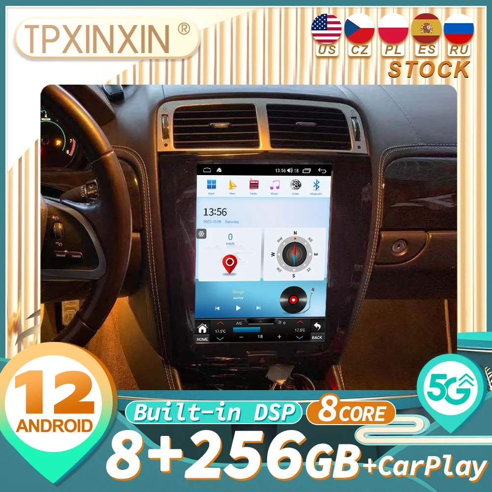 

For Jaguar XK 2006-2013 CARPLAY Android 12 Car Radio Stereo Receiver Autoradio Multimedia Player GPS Navigation