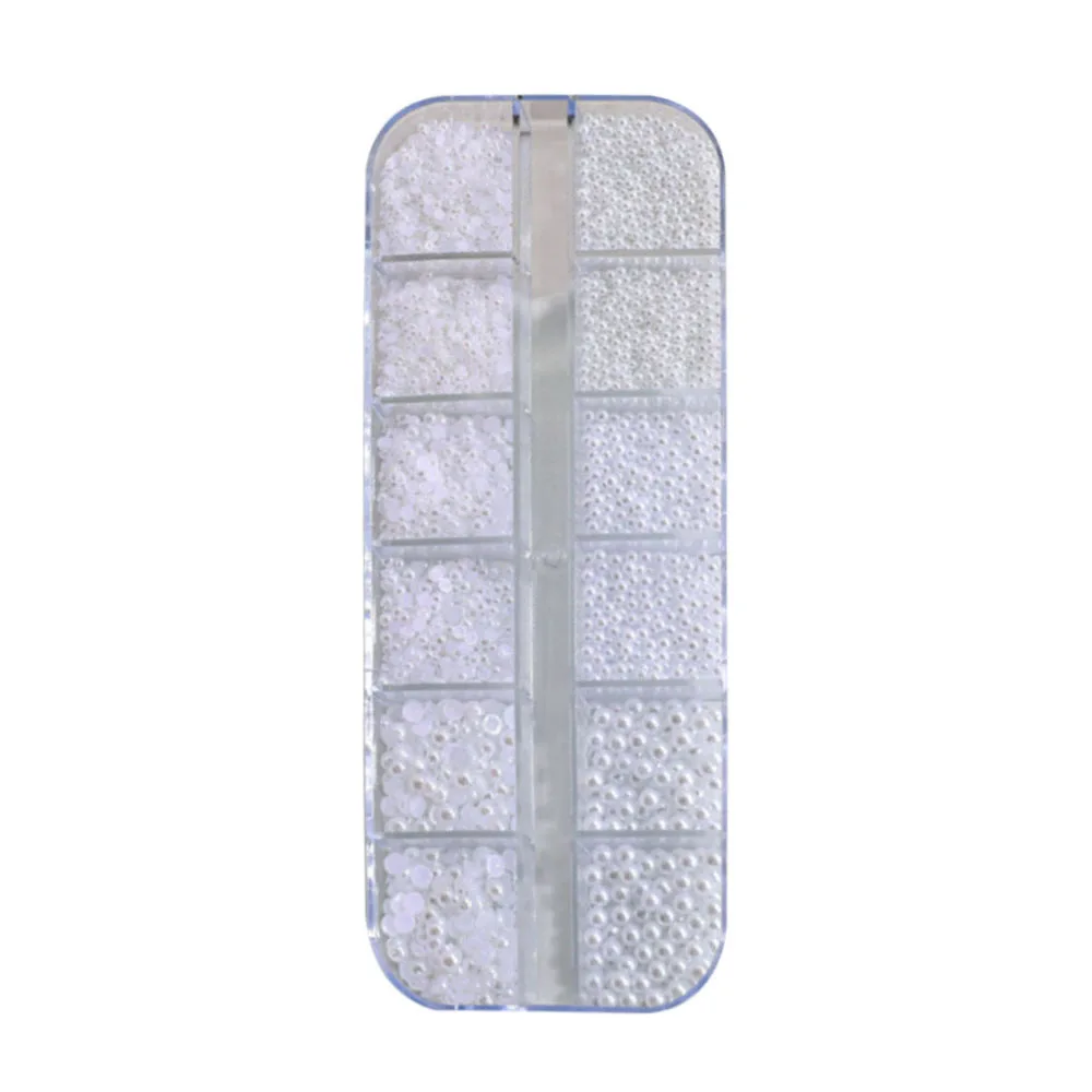 1 коробка жемчужины с плоской задней стороной рандомный дизайн ногтей разные