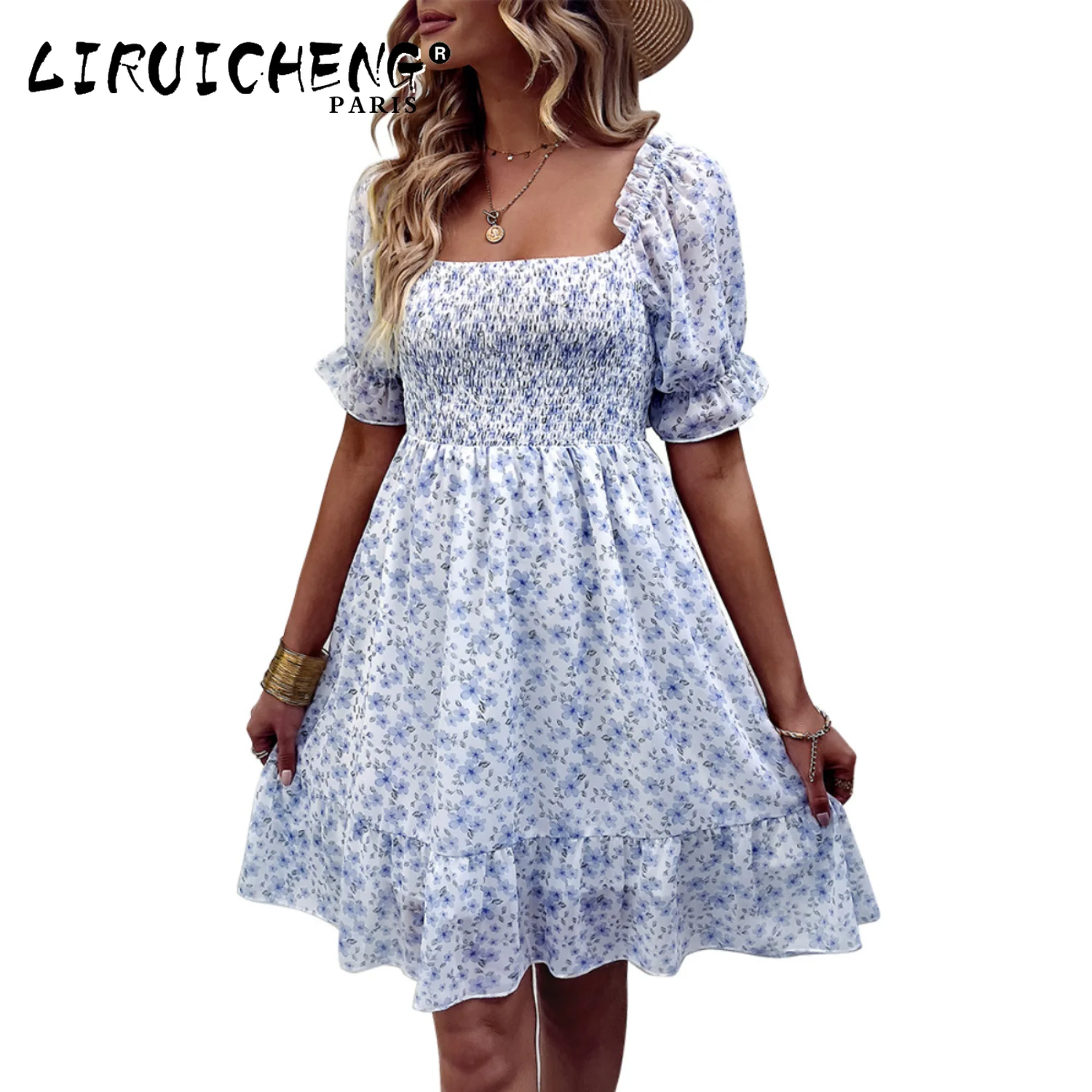 

2023 Women's Wear Fashion Clothing Off Shoulder Summer Floral Dress