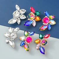 jijiawenhua new trend rhinestone earrings floral dangle womens earrings dinner wedding accessories fashion statement jewelry