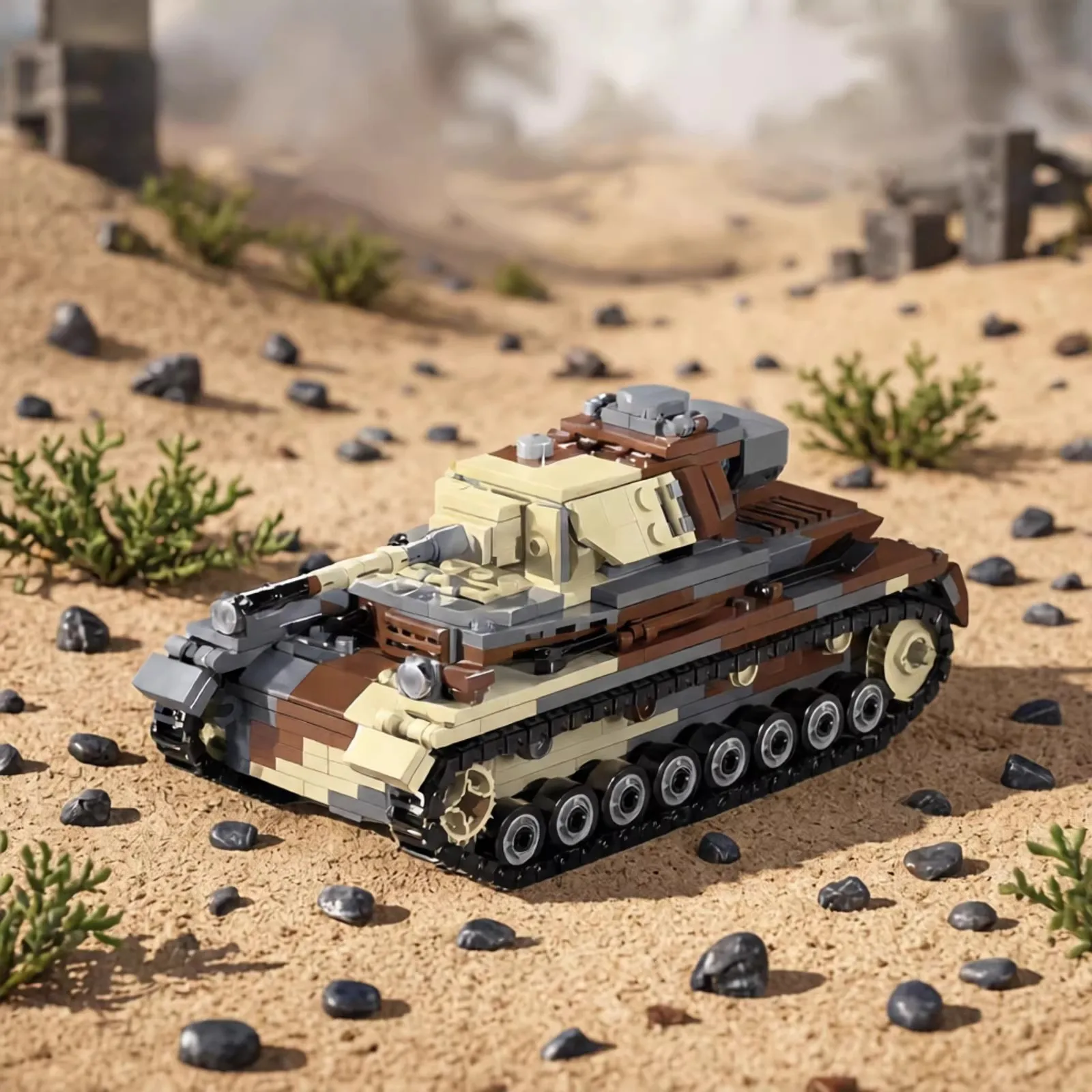 Фото Креативный конструктор серии Military: Немецкий танк Panzer IV D-типа, MOC, детские сборные игрушки, подарок на день рождения для мальчика, украшение №1