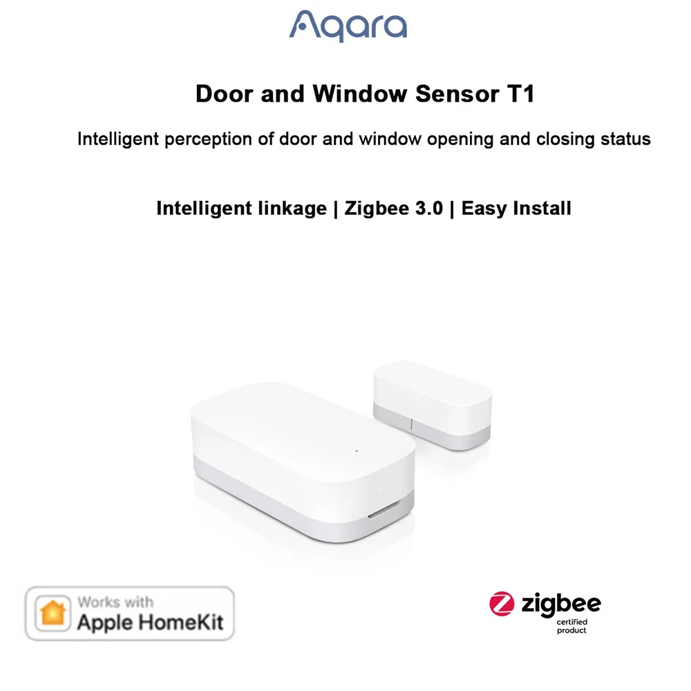 

Aqara Smart Door and Window Sensor T1 Zigbee 3.0 Easy Install Smart Linkage Wireless Connection Smart Home Work Apple HomeKit