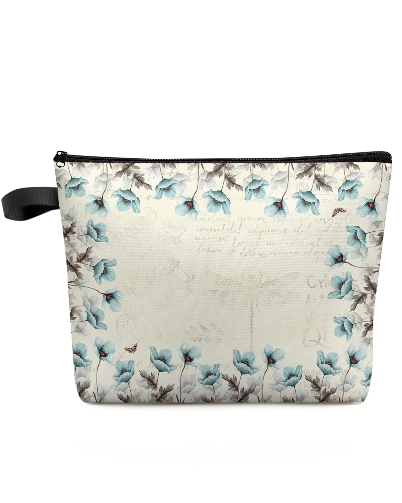 

Blue Tulip Flowers Makeup Bag Pouch Travel Essentials Lady Women Cosmetic Bags Toilet Organizer Kids Storage Pencil Case