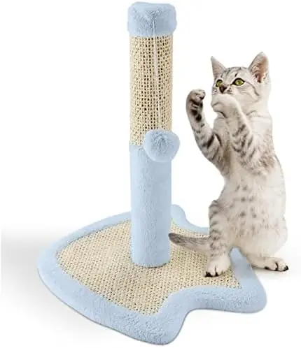 

Nobleza - Poste rascador para Gatos de sisal con Juguete. Color Azul, 33.5 * 33.5 * 38 cm