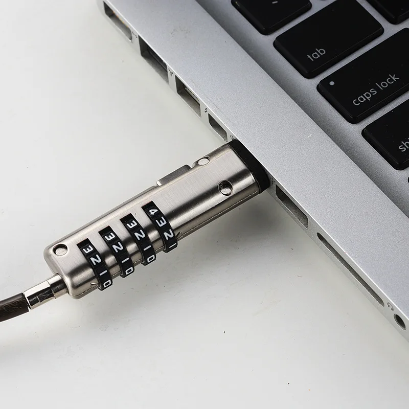 

USB Notebook Laptop Combination Lock Travel 4 Digit Security Cable Chain 4 Digit Password Protections Theft Deterrent