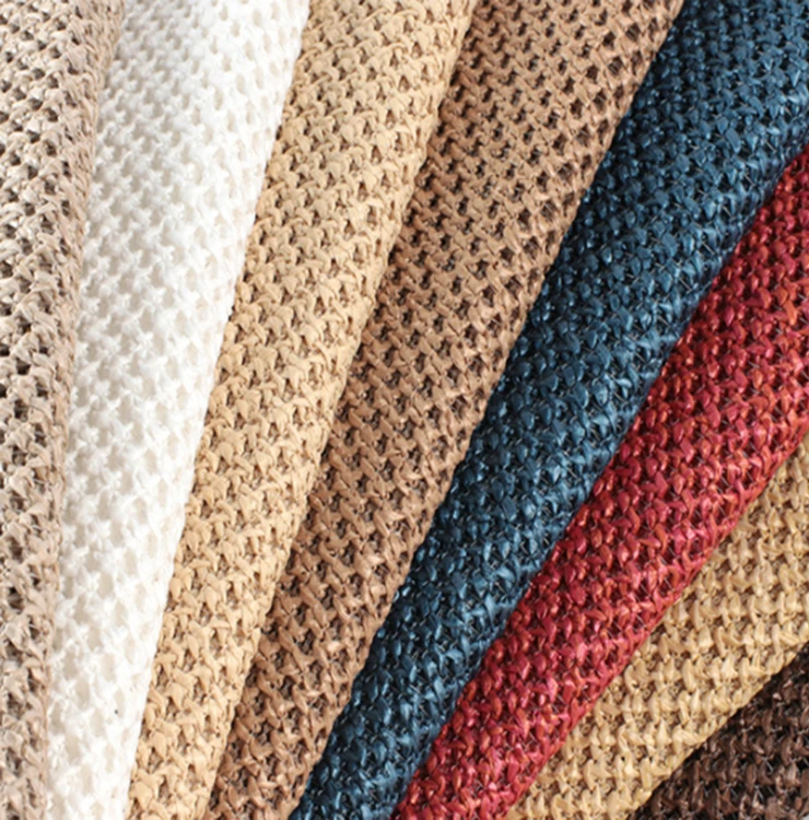 

1yard Eco-Friendly PP/PE Raffia Woven Fabric Breathable PP Straw Hand Knit Fabric DIY Beach Straw Hand Bag Material