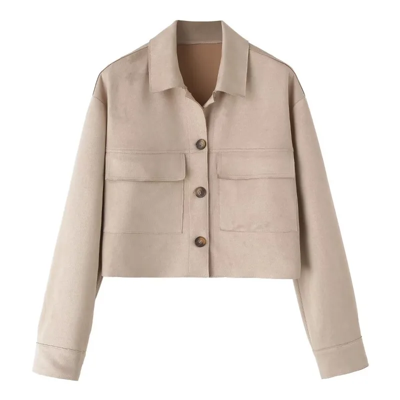 Элегантные и красивые женские куртки TRAF ZR Y2k винтажный Топ однотонные Новые