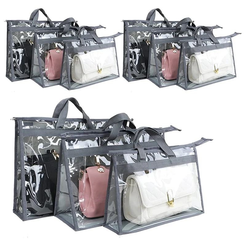 

9 Упаковок пылесборников для сумок, прозрачная сумка для хранения, Женский органайзер для шкафа, подвесной чехол для кошелька