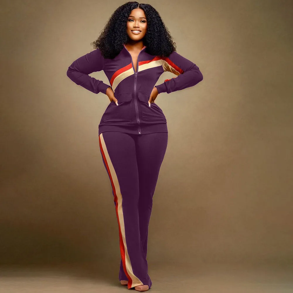 

Женский спортивный костюм из двух предметов, винтажная куртка на молнии и штаны в стиле пэчворк, Y2k, Осень-зима