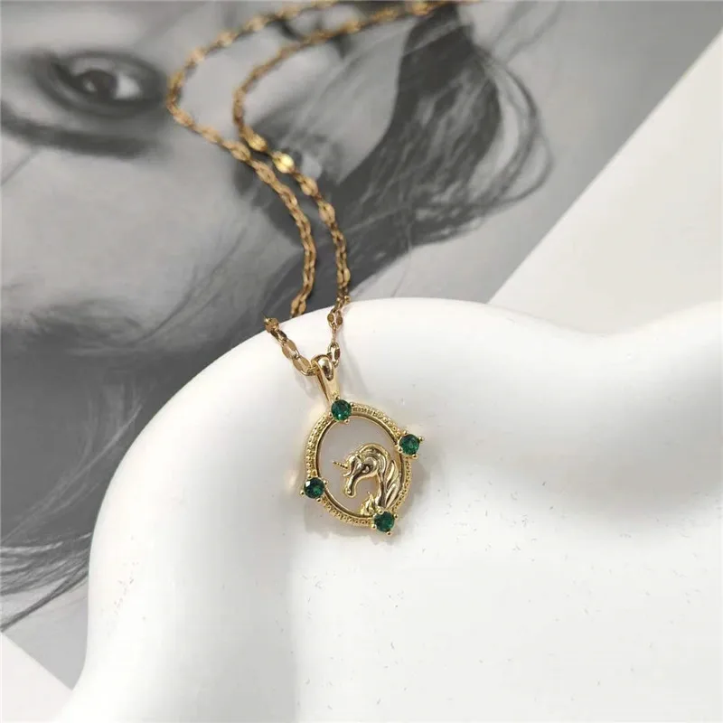 

2023 New Animal Horse Necklace For Women High Grade Feeling Collar Chain Versatile Titanium Steel Jewelry