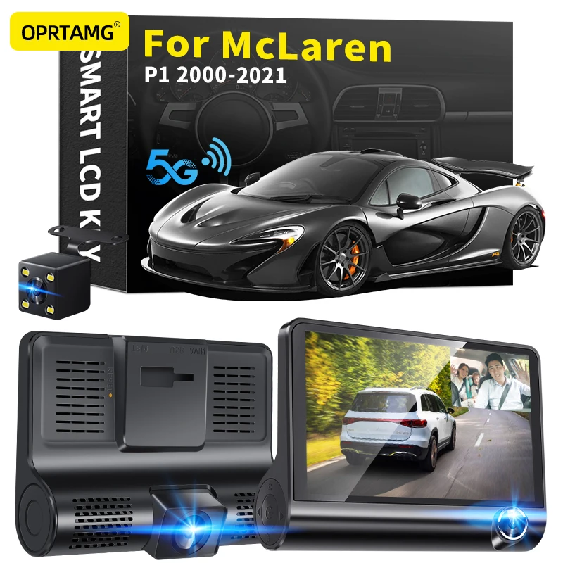 

OPRTAMG Dash Cam For McLaren P1 1996 1997 1998 2000 2004 2005 2022 Car DVR 3 Cameras Lens 4.0 Inch 1080P dashcam Car Accessories