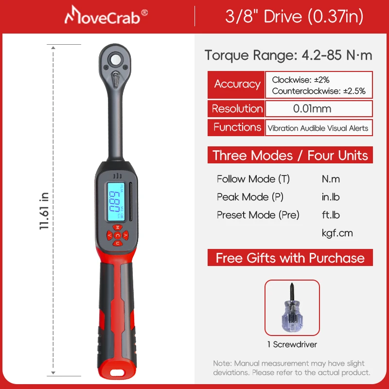 

Цифровой динамометрический ключ MoveCrab 0,6-85 Нм