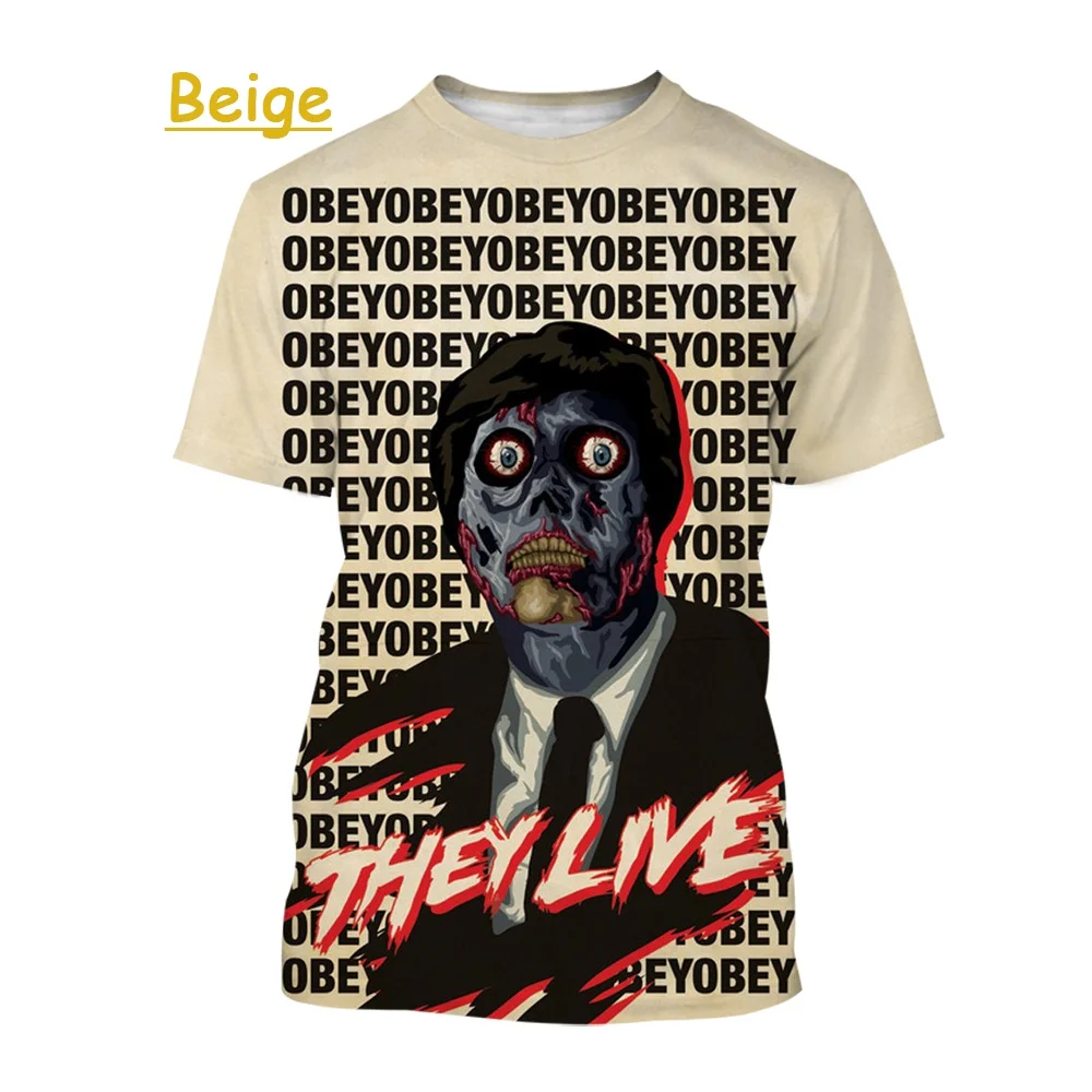 

Футболка мужская и женская с коротким рукавом, Классическая забавная Модная рубашка с 3d принтом из фильма ужасов «они живы»