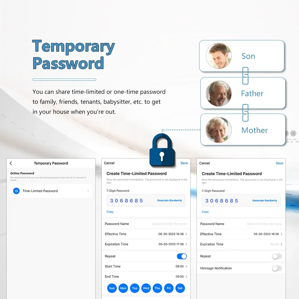 Eseye Видеозвонок в реальном времени Приложение Tuya Глазок Дверной замок Отпечаток