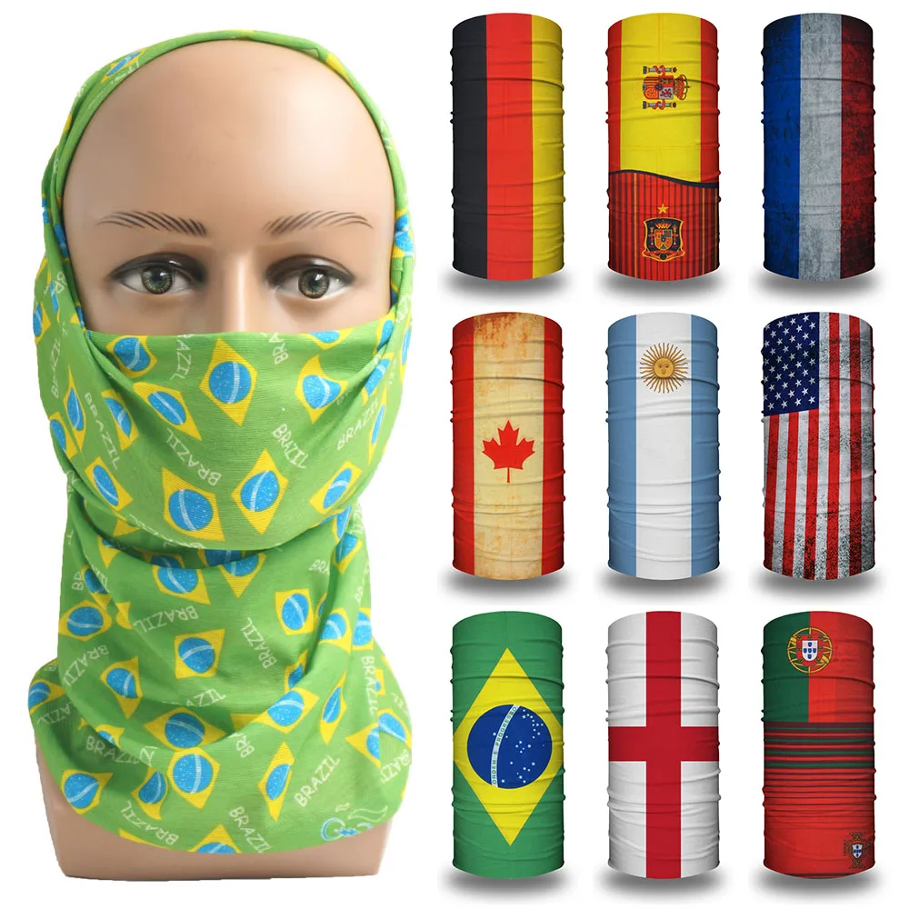 

National Flag Bandana World Soccer Cup Football Team Fans Head Scarf Seamless Tube Snood Neck Gaiter Face Shield Mask Covering