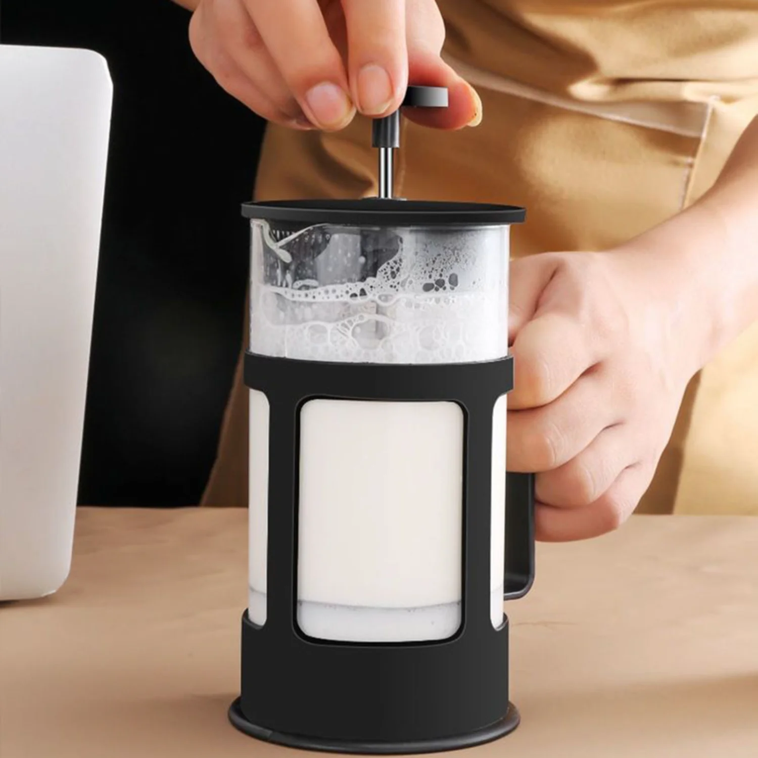 350ML-1000ML French Press Coffee Maker High Borosilicate Glass Heat-Resistant Brewer Milk Foam Frother Tea Pots