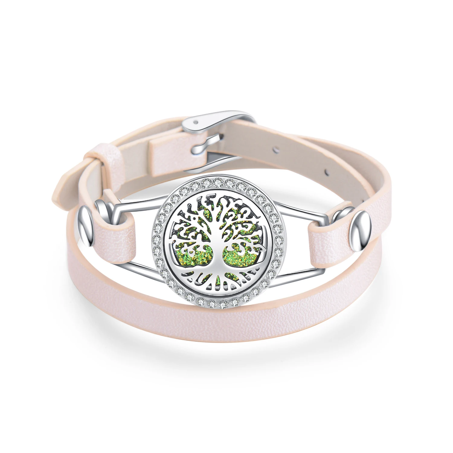 

С бриллиантовым аромадиффузором, браслет, диффузор эфирных масел для ароматерапии, Женский регулируемый кожаный браслет