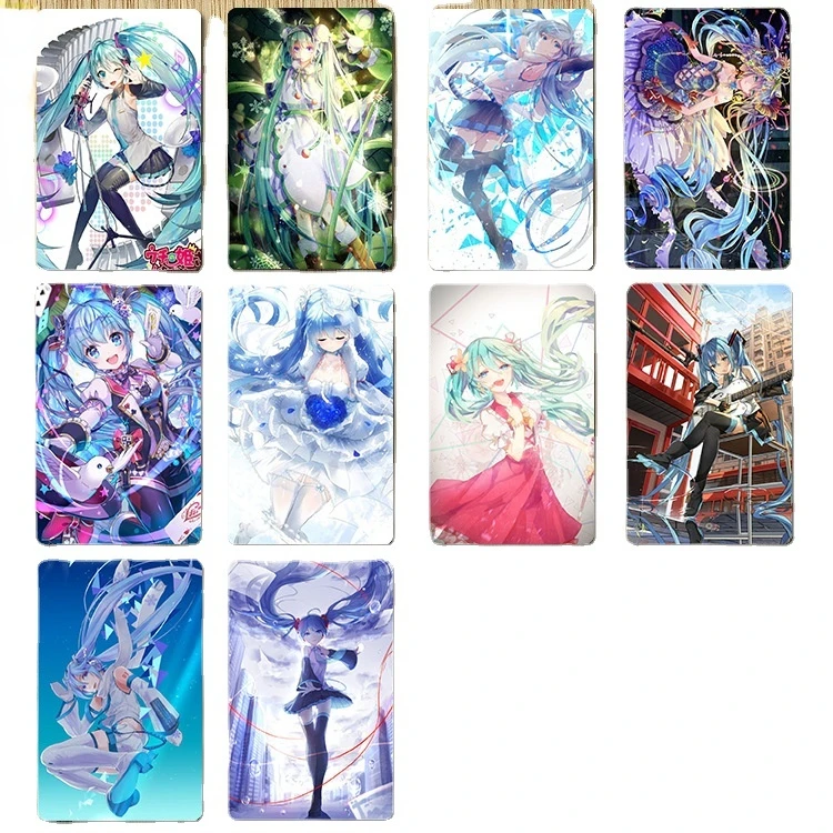 Набор из 10 аниме-наклеек Chibi Miku Card студенческий автобус Карта метро банковские