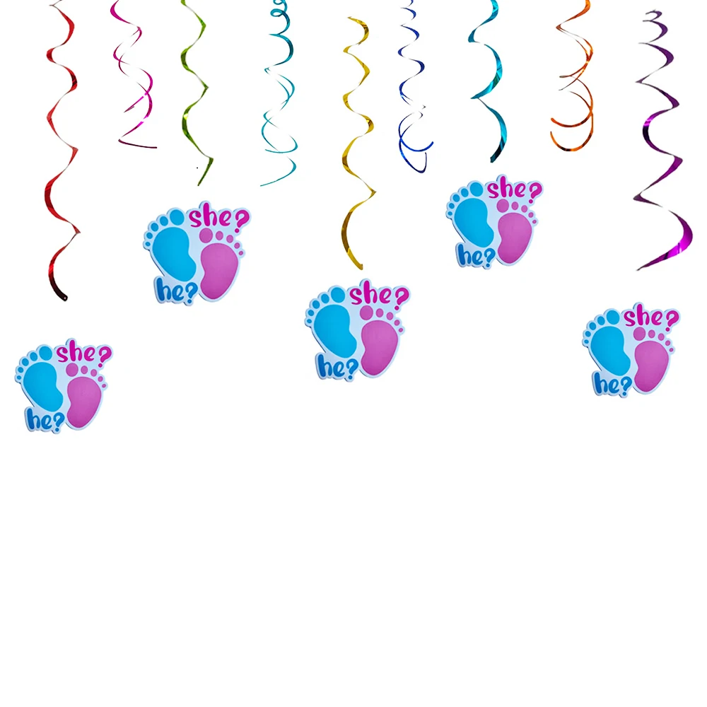 

Висячие завитки PartiesTour для вечеринки объявления о поле ребенка