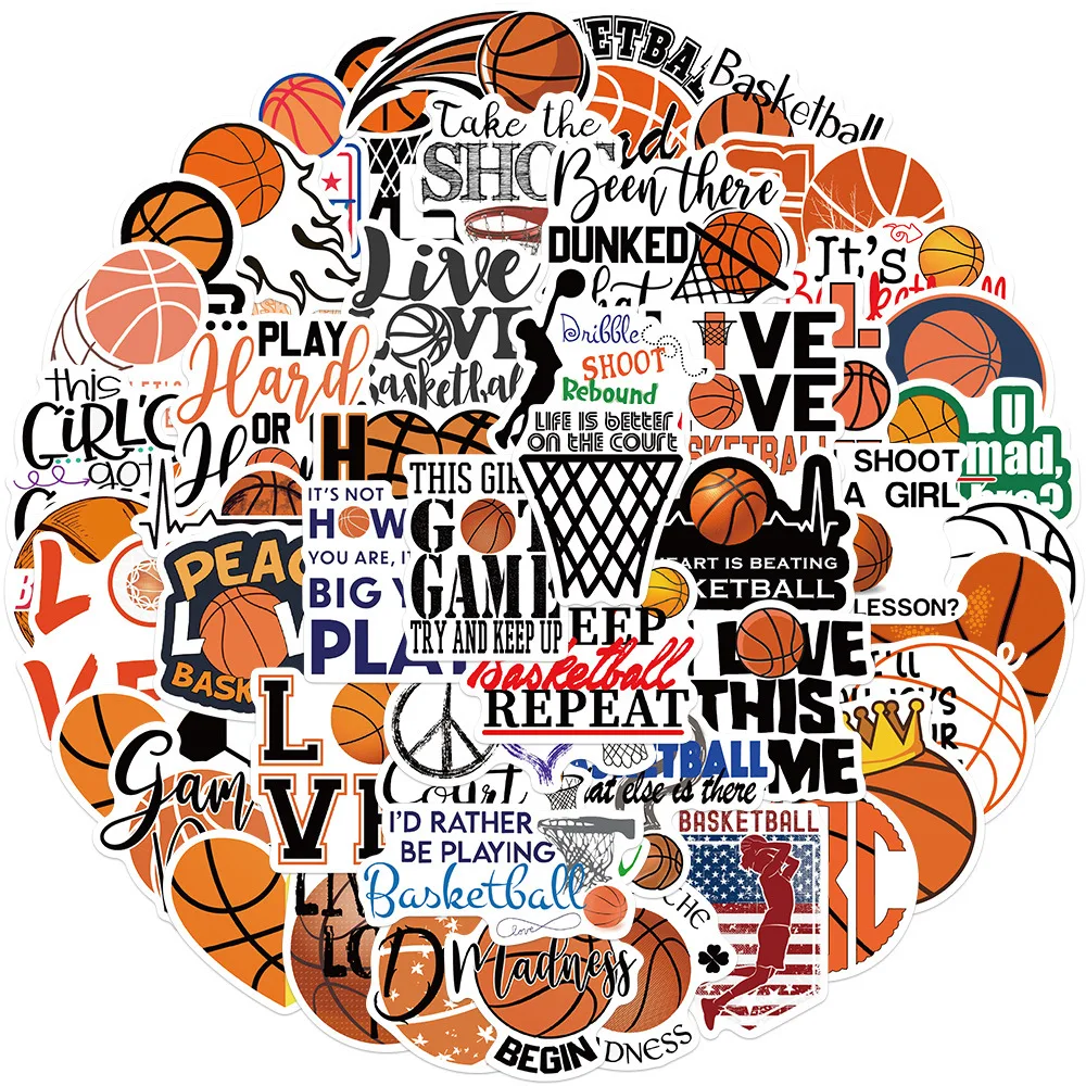 

50pcs Basketball Stickers Personality Decorated Luggage Notebook Waterproof Stickers