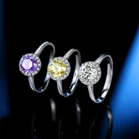 sherich 2022 new classic silver ring 1ct yellow diamonds 925 silver women jewelry wedding anniversary girls party