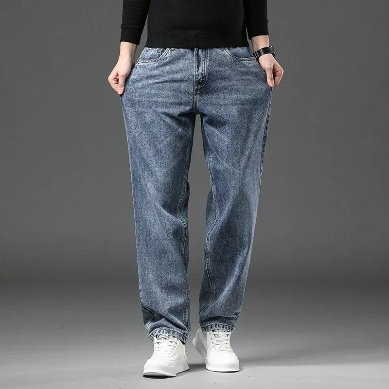 2024 осенне-зимняя брендовая одежда мужские модные джинсовые брюки 42 большие