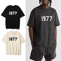 essentials 1977 jerry lorenzo cotton loose unisex tshirt summer short sleeve top letter printing round neck new man woman shirt