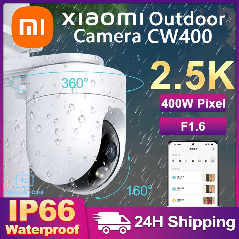 Xiaomi Smart Outdoor Camera CW400 2.5K Mi Home 2K AW300 WiFi IP Security Surveillance CCTV Webcam Motion Track Full Color Camera