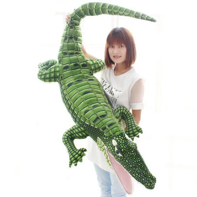 105-195cm Giant Stuffed Animal Real Life Alligator Plush Toy Simulation Crocodile Dolls Kawaii Pillow for Boys Xmas Gifts