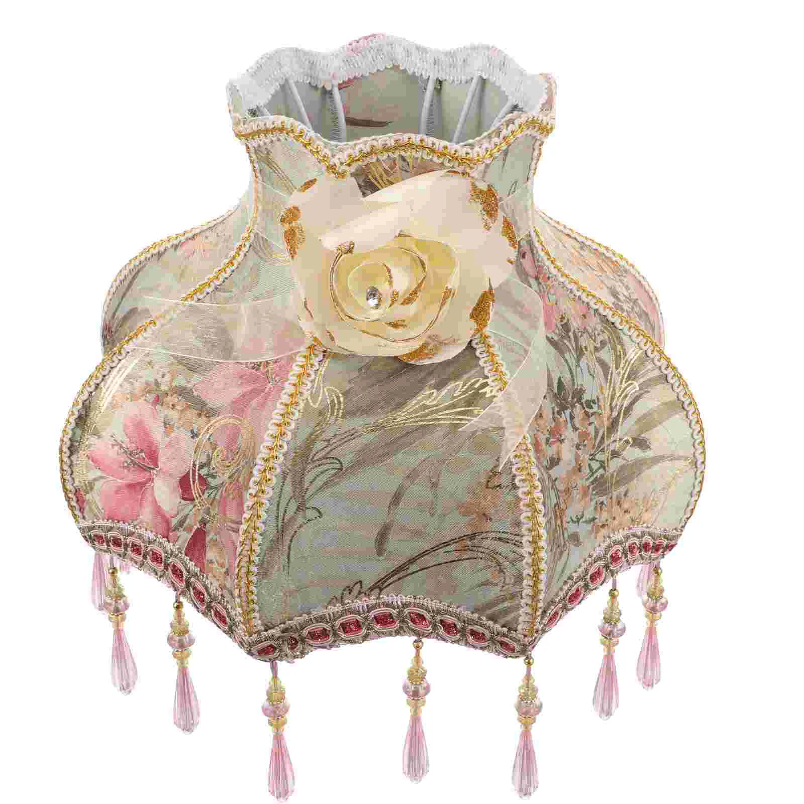 

Vintage Lamp Shades Table European Style Desk Cover Replacement Lampshade Cloth Floral