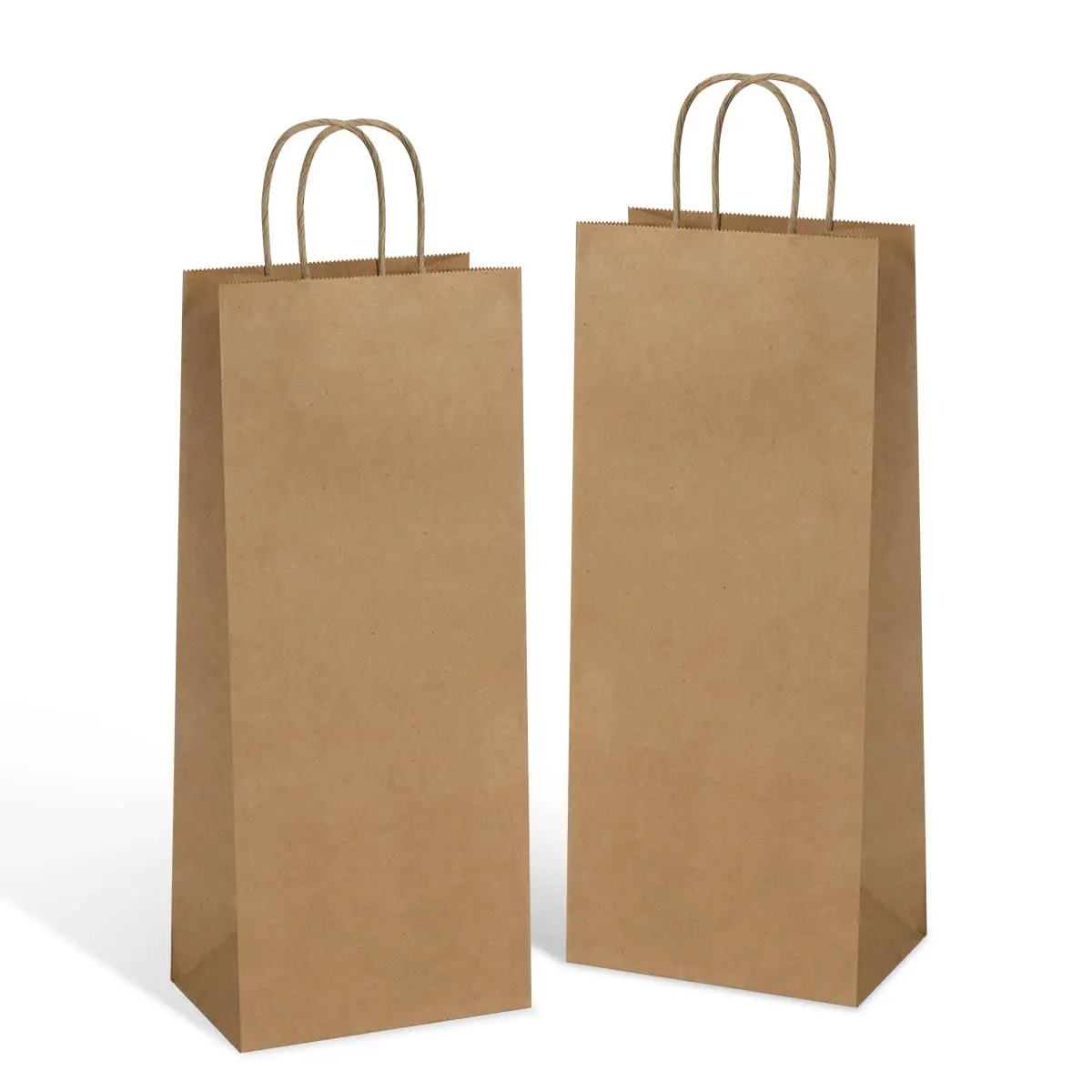 

20/50PCS Wine Kraft Paper Bags For Christmas Recyclable Brown Gift Bags Retail Kraft Paper Bags Shipping Bags With Handles Bulk