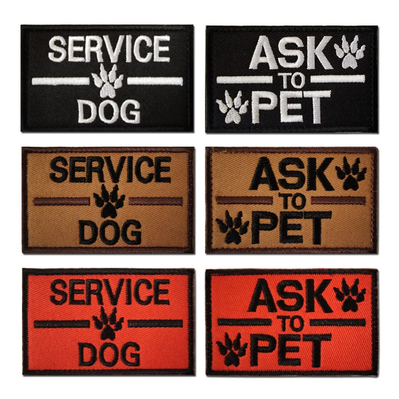 

Embroidery Service Dog service dog pet dog badge working dog K9 vest sticker badge personality badge hook tactical military